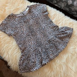 Zara Animal Print T-shirt with Ruffle